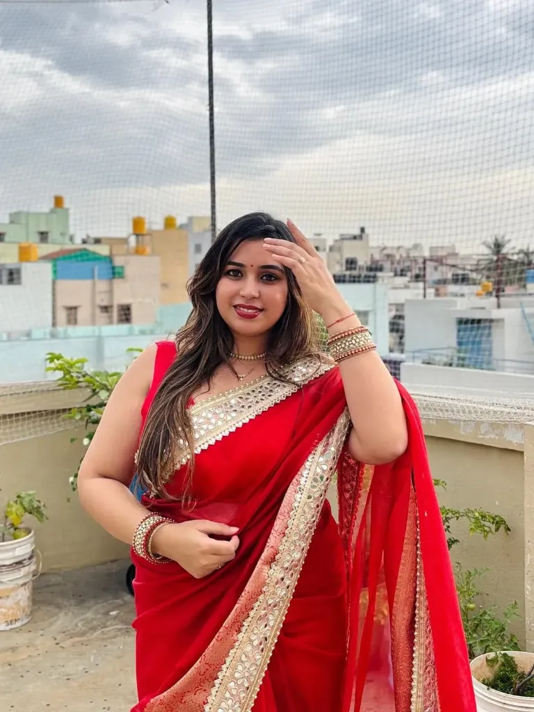 Red Banarasi Soft Glass Tissue Silk Saree