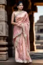 Pastel Pink Tissue Silk Saree