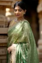 Pista Green Tissue Silk Saree